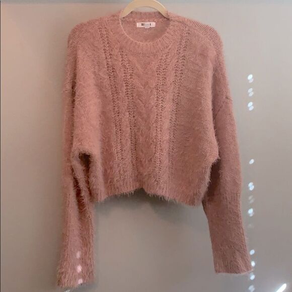 BB Dakota Cozy CrewNeck Sweater Pink Quartz no tag - Picture 5 of 6